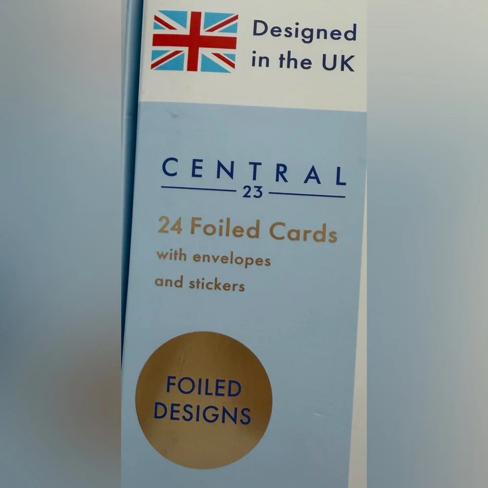 Central 23 Foiled Birthday Cards Set 24 Envelopes Stickers Anthropomorphic NEW